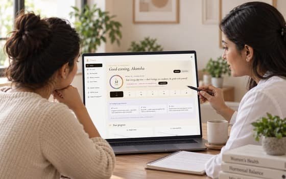 Woman reviewing her PCOS progress and repeat lab results